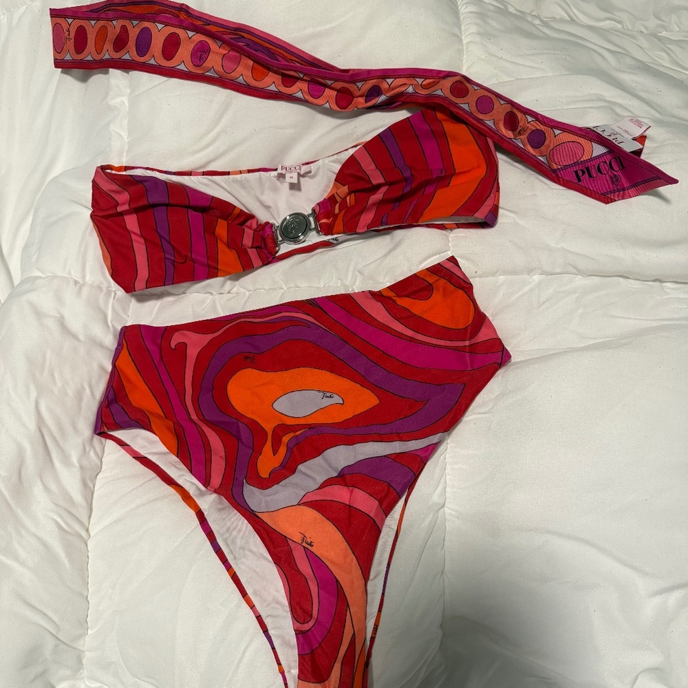 Emilio Pucci swim suit and Twilly